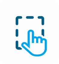 An icon with a hand selecting an option -- representing step 2 in the process -- choosing a plan that fits.