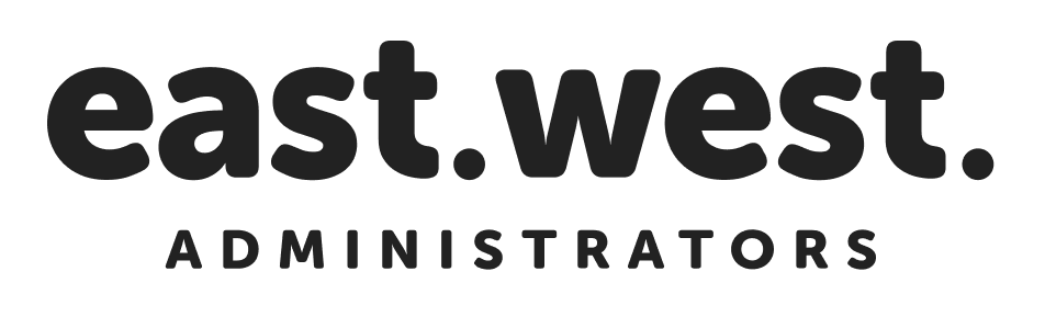 A logo of a company called "East West Administration"